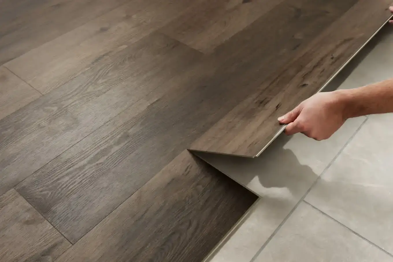 DIY LVT installation process - showing floating floor system and basic tools needed